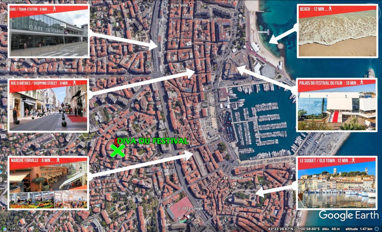 La Diva Du Festival - 10 Mn A Pied Palais & Plages - Cosy & Calme - Clim - Wifi Cannes Buitenkant foto